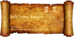 Bárdos Kevin névjegykártya