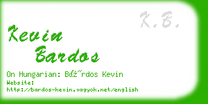 kevin bardos business card